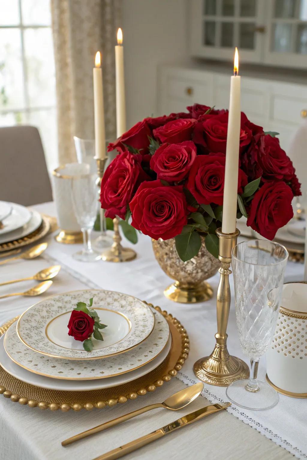 Refined Valentine's Day tablescape