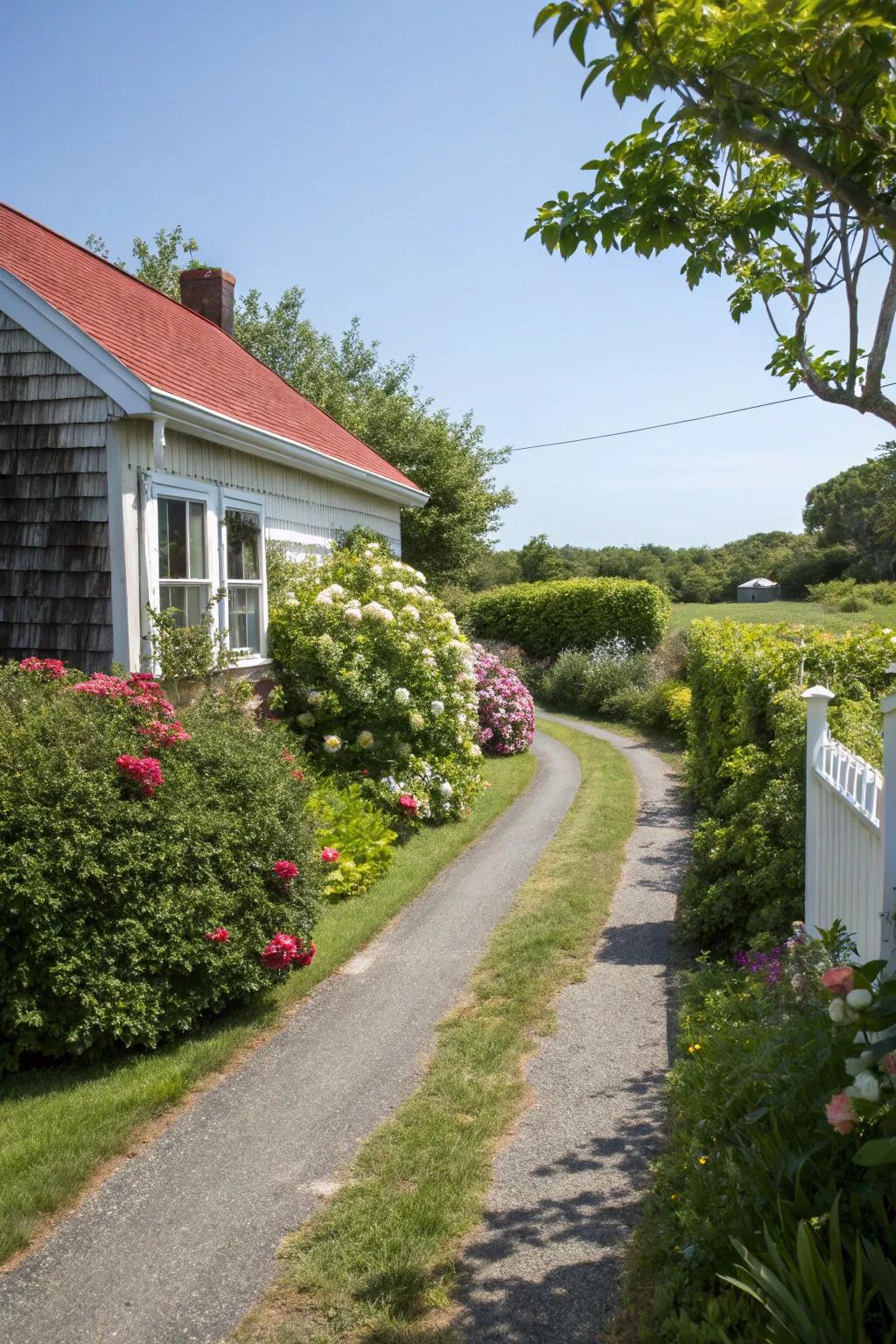 Foliage contributes a revitalizing and welcoming aspect to any driveway.