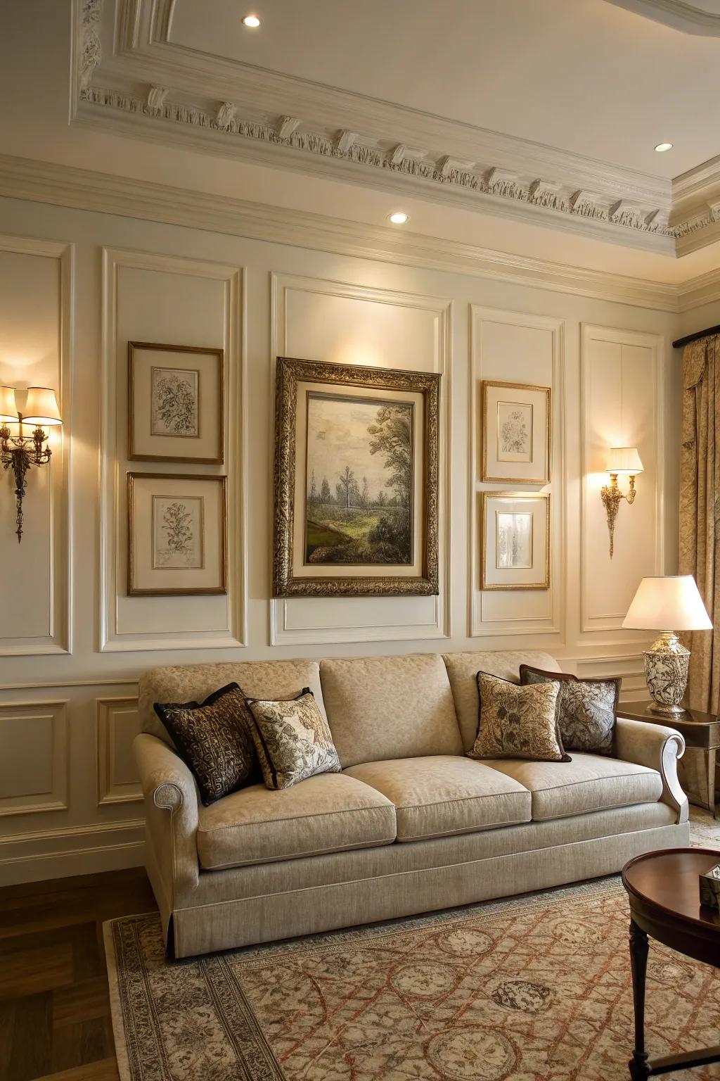 Create a sophisticated backdrop with panel molding.