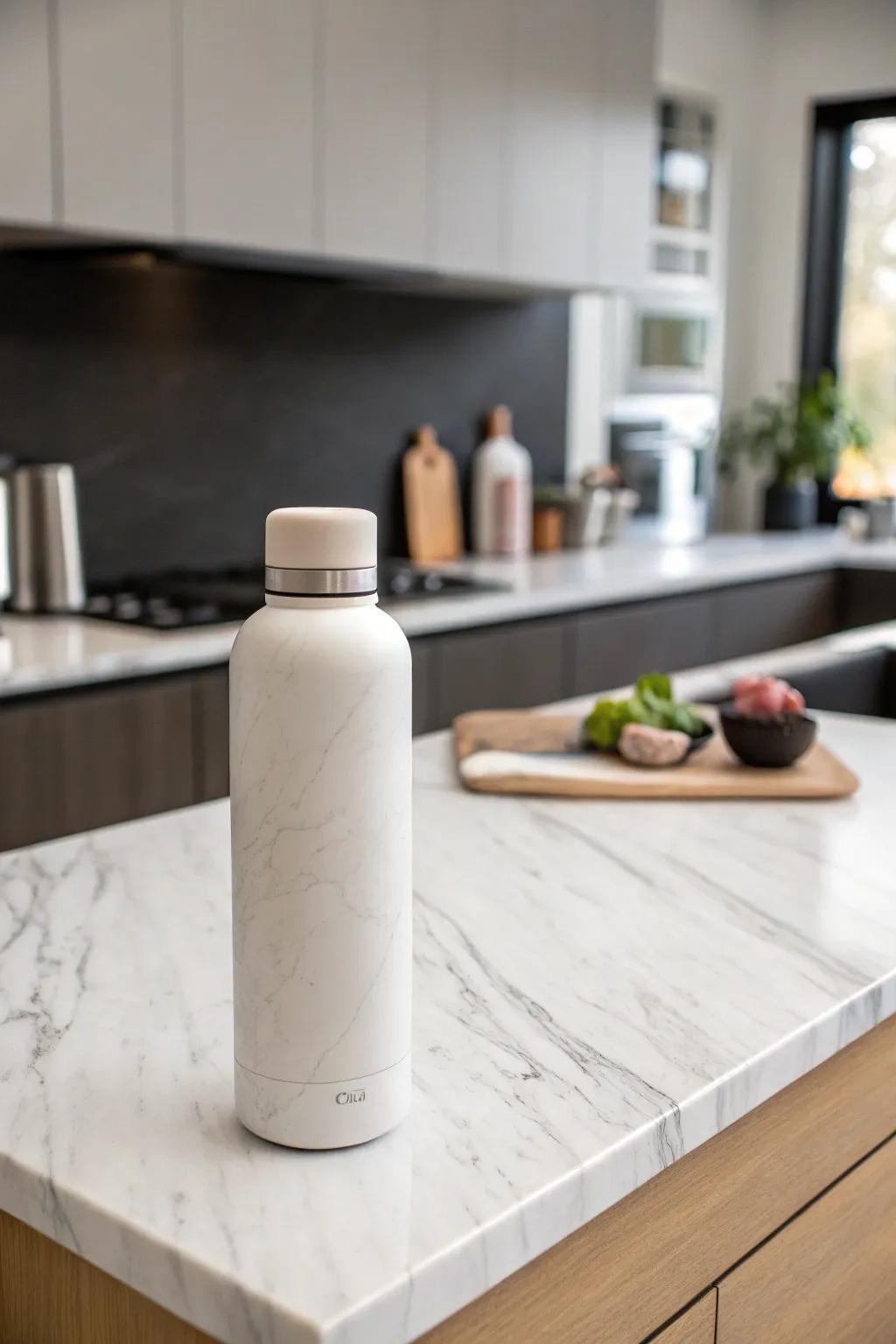 A simple water bottle design that blends harmoniously into any decor.