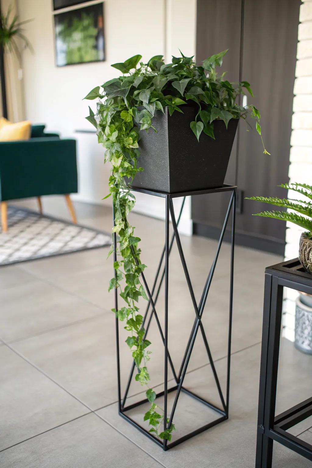 Your greenery will look magnificent on a contemporary welded plant stand that skillfully combines craftsmanship and elegance.