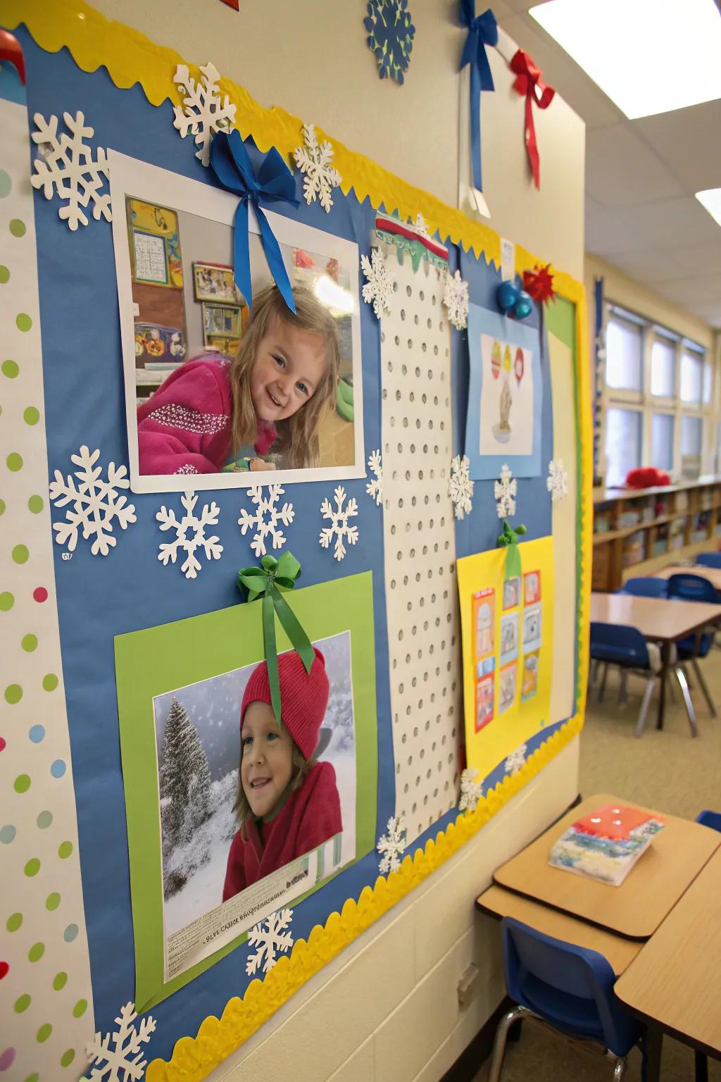 Immortalize classroom joy with a bulletin board devoted to the enchantment of snow.