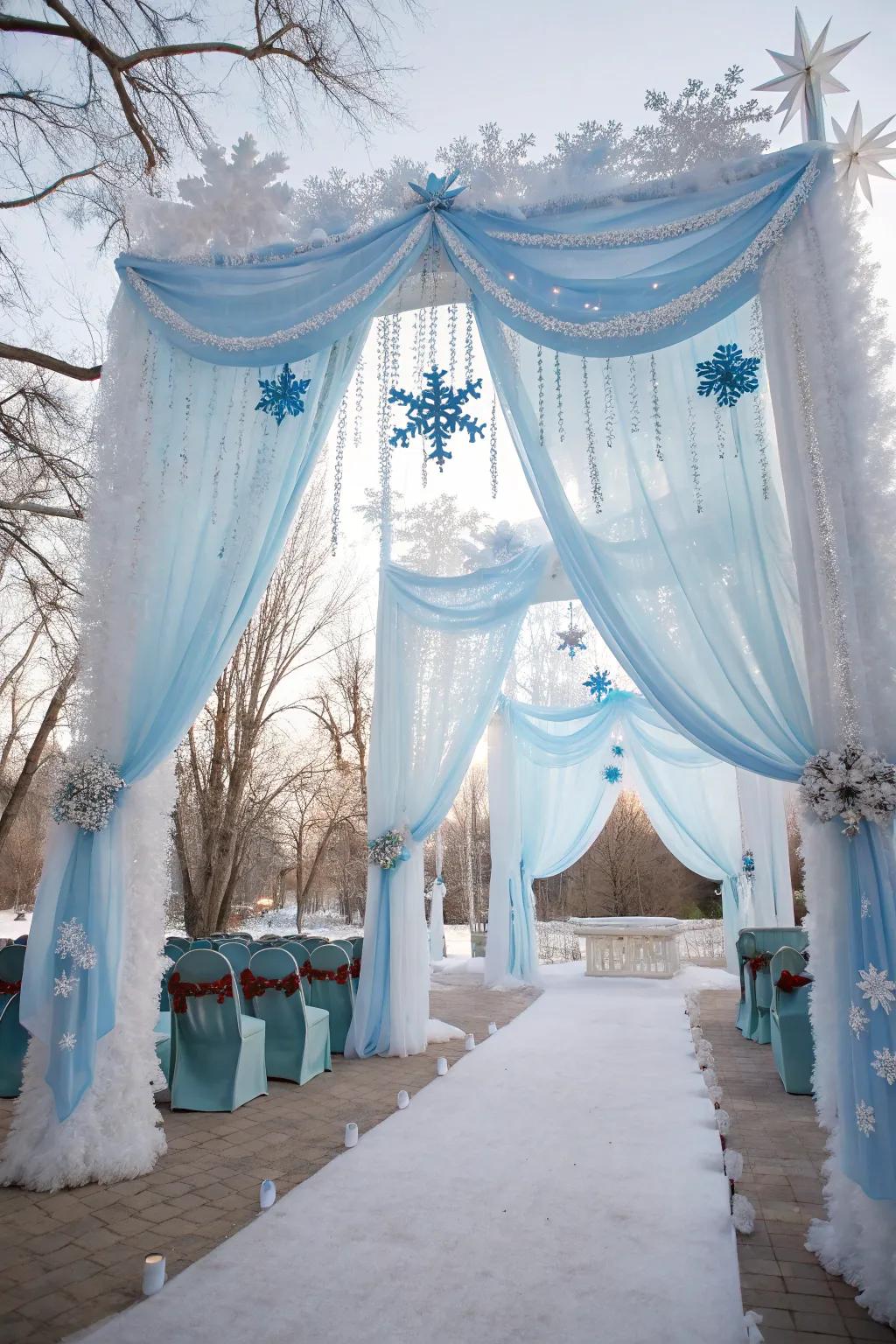 A frozen palace theme transforms your event into a wintry fairytale.