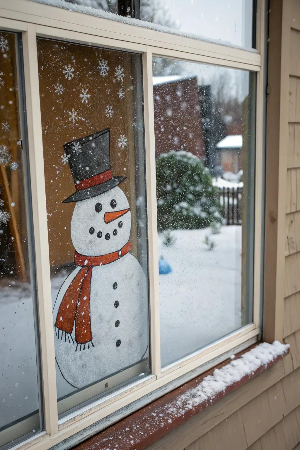 Frosty the Snowman greets you with a cheerful smile.