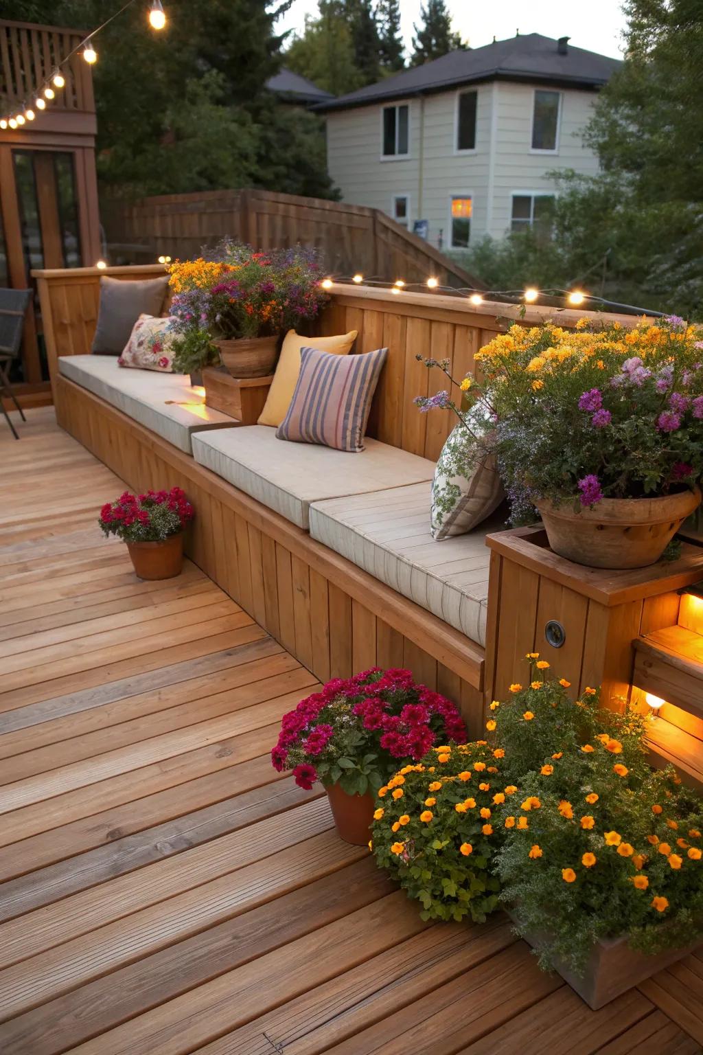 Integrated elements render a deck not only practical but profoundly welcoming.