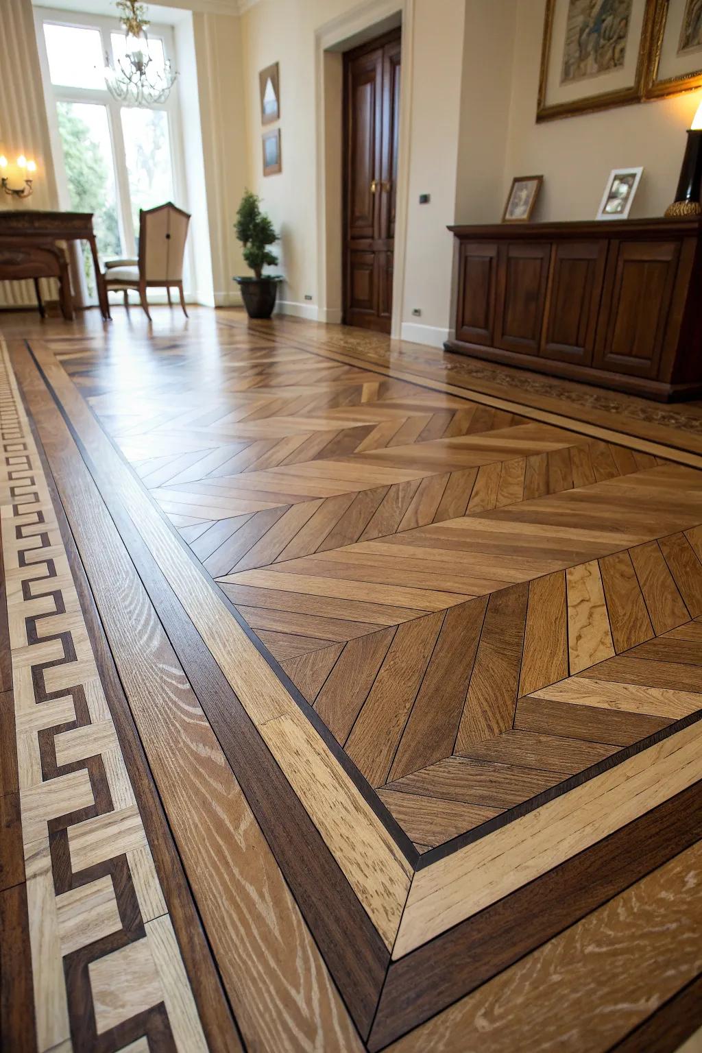 Contrasting hues in wooden perimeters generate stunning visual spectacles.