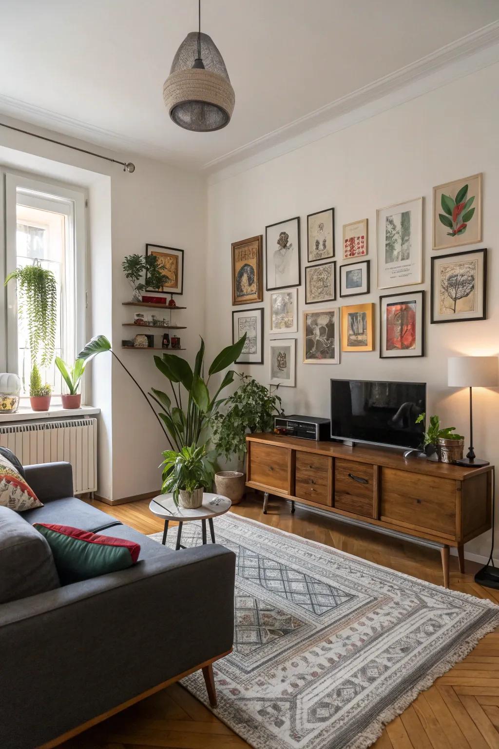 Eclectic elements add character.