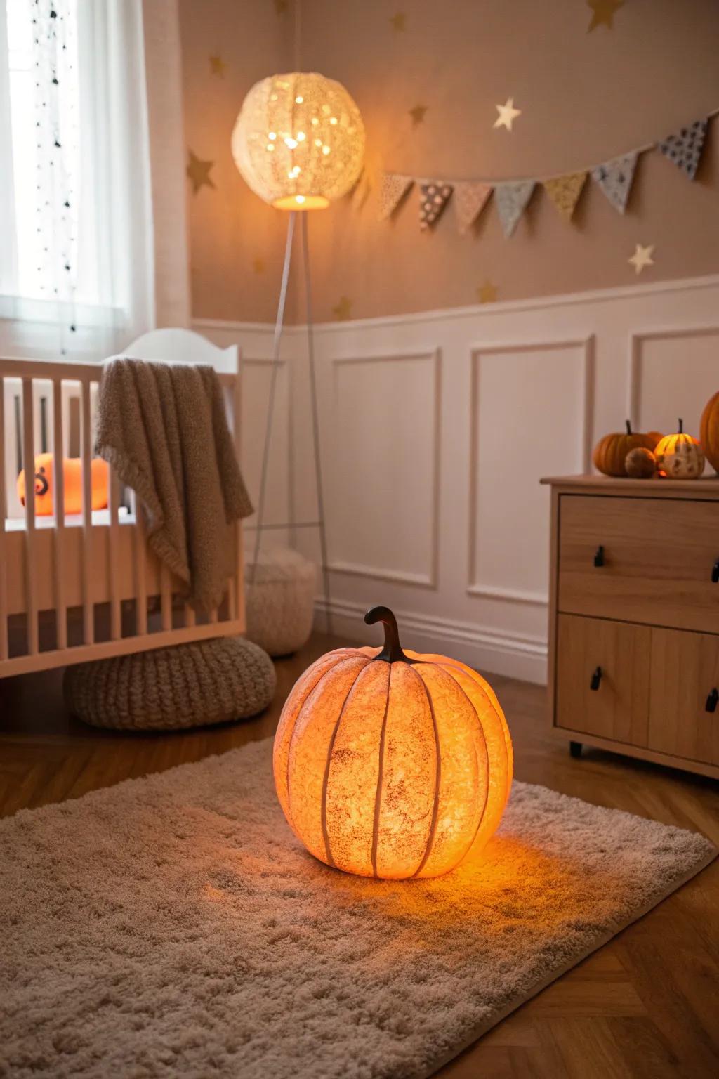 A gourd night beacon emits a gentle, soothing radiance.