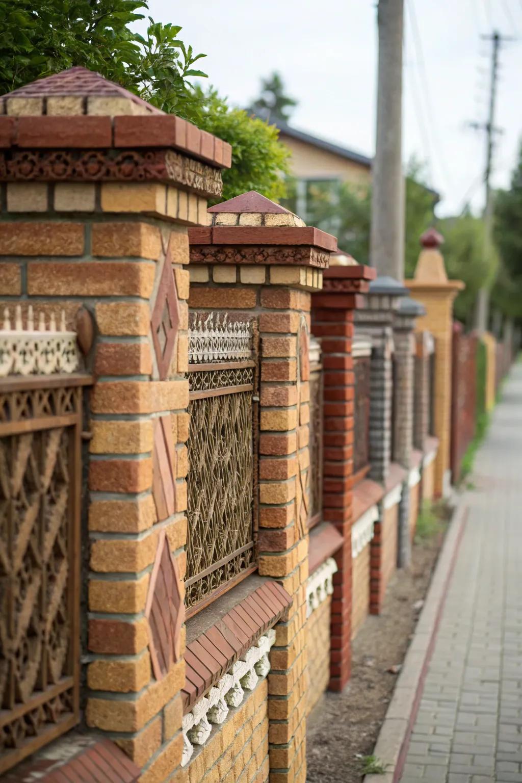 Textured surfaces offer a tactile, captivating sensation to brick fences.