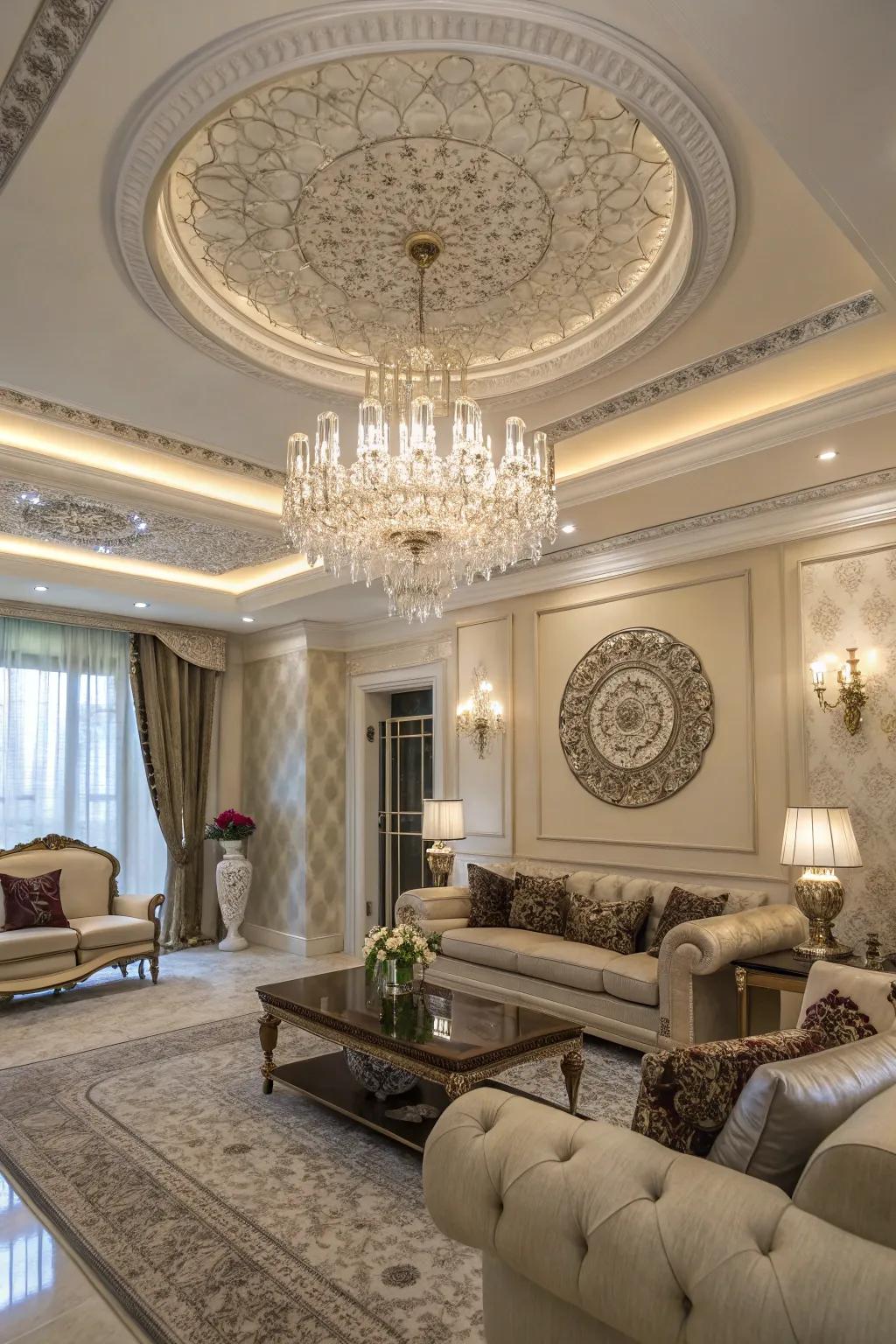 Shimmering accents enhance light and space.