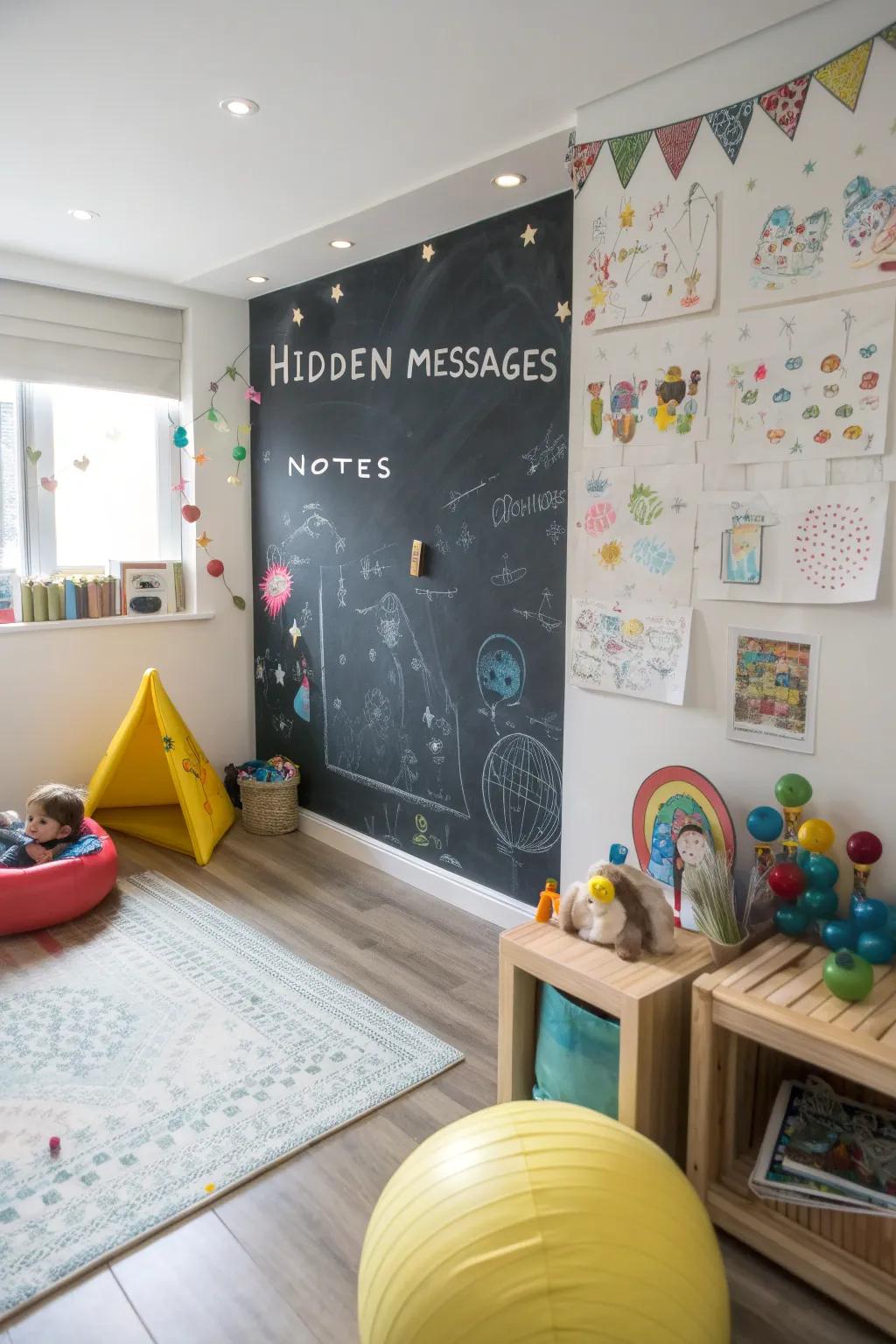 A secret message corner introduces mystery and amusement.