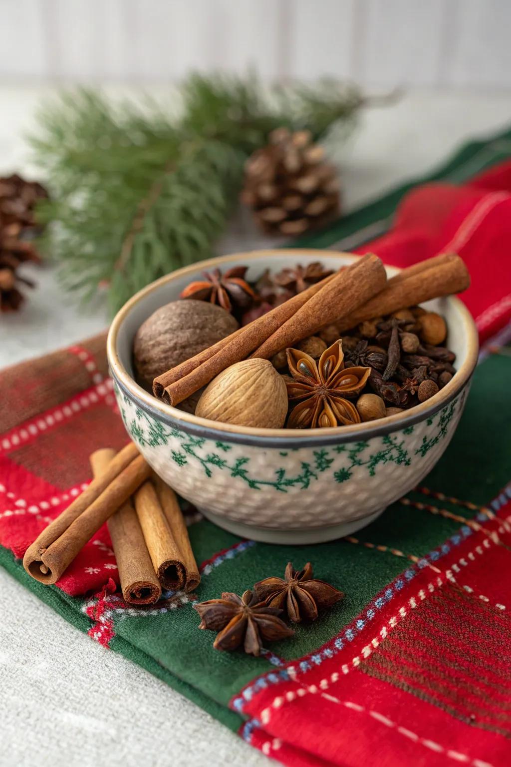 Holiday spices to sprinkle for added aroma.