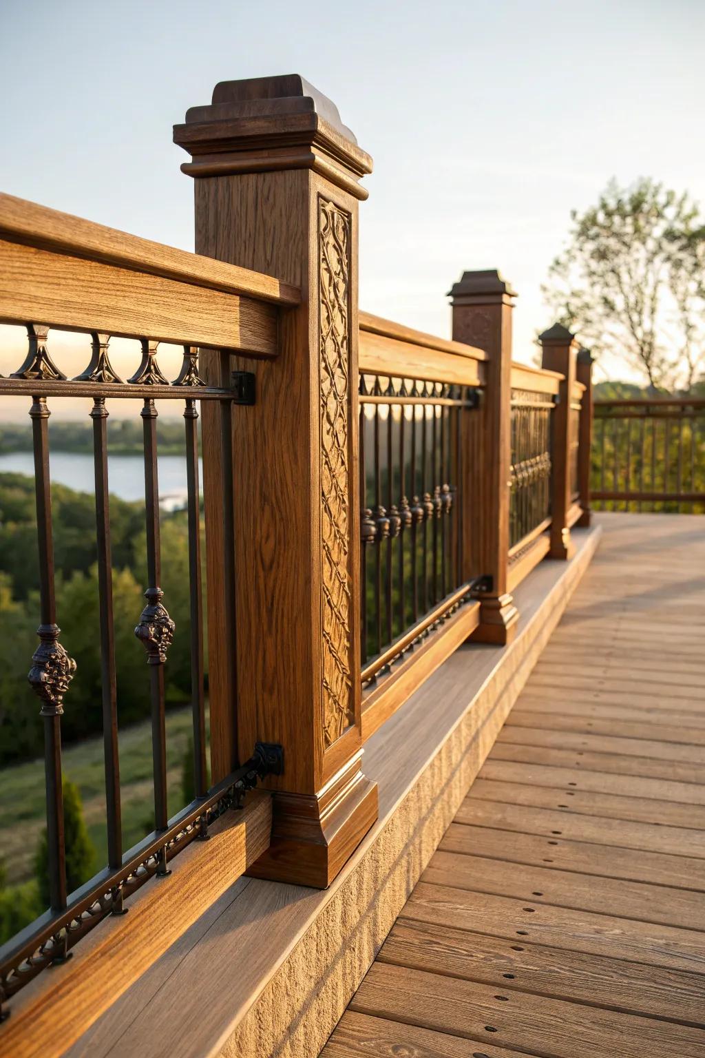 Modeled exteriors add depth to Craftsman railings.