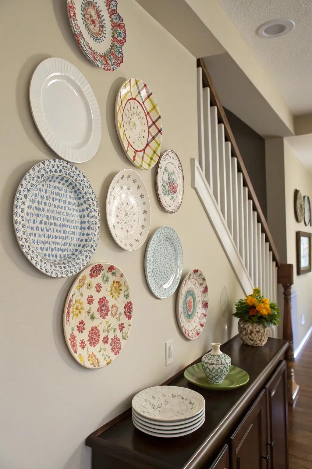Imperceptible mounts fashion a magical drifting plate effect.