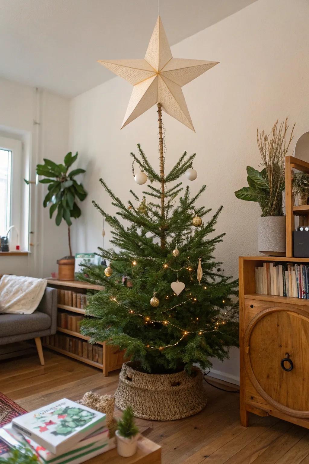 Sustainable style with a sheet celestial topper.