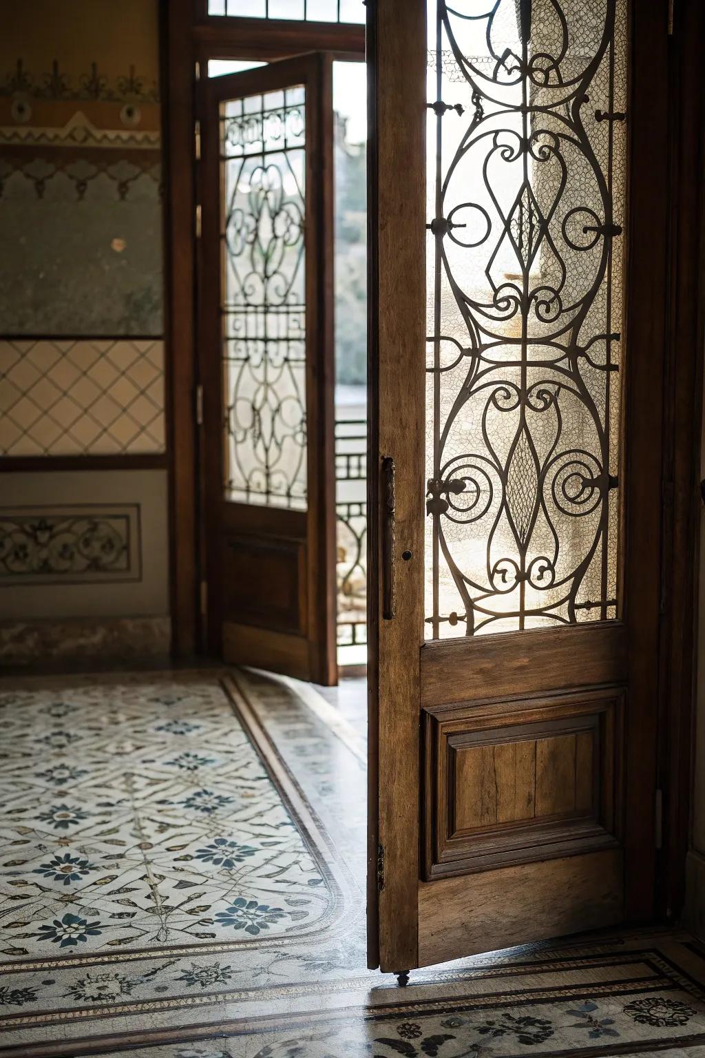 Elevate your design with patterned glass that adds texture and visual interest to your doors.