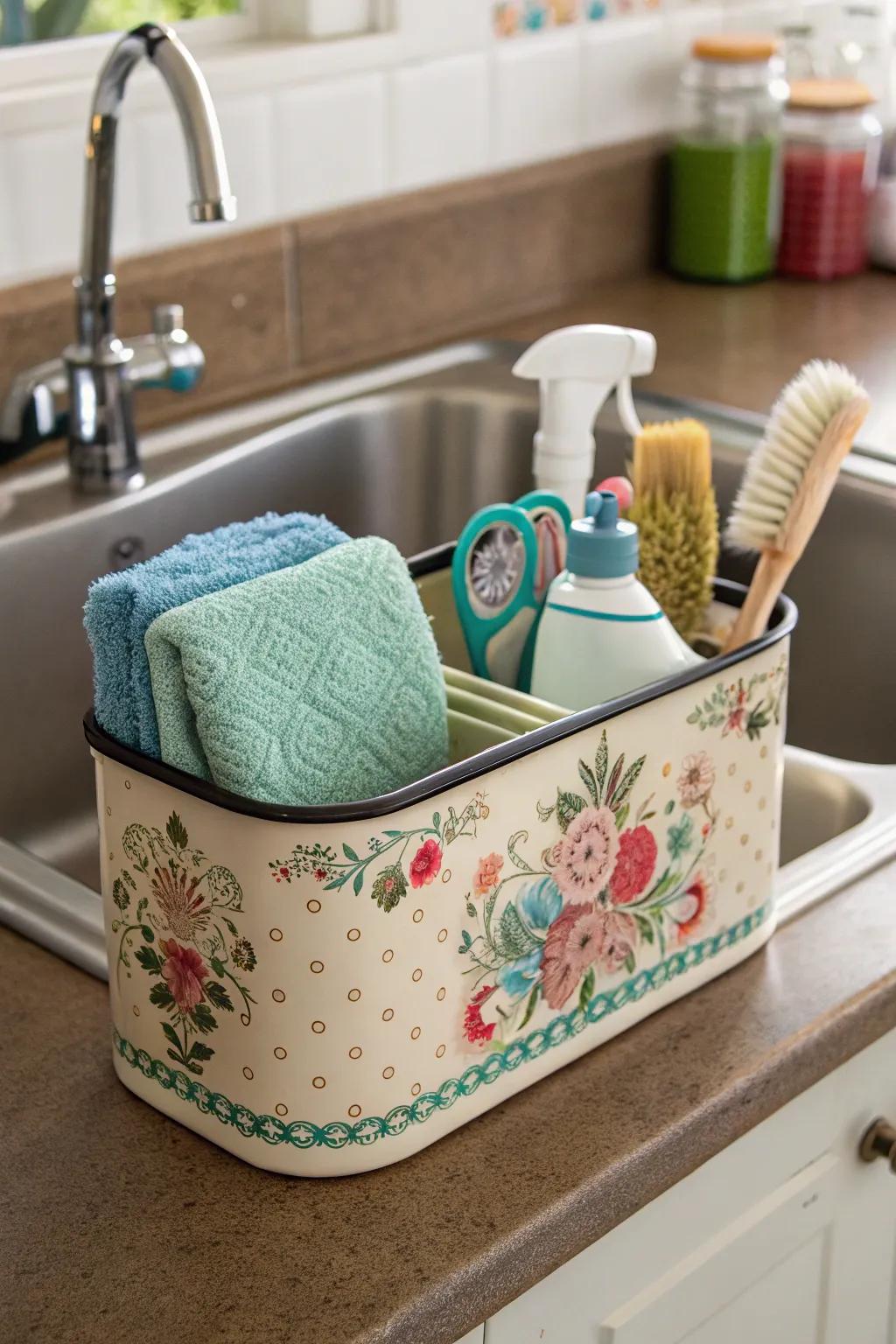 Infuse vintage appeal into your kitchen with a pottery rack.