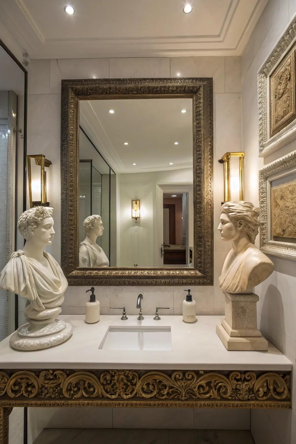 Artistic components elevate mirrors to levels akin to gallery masterpieces.