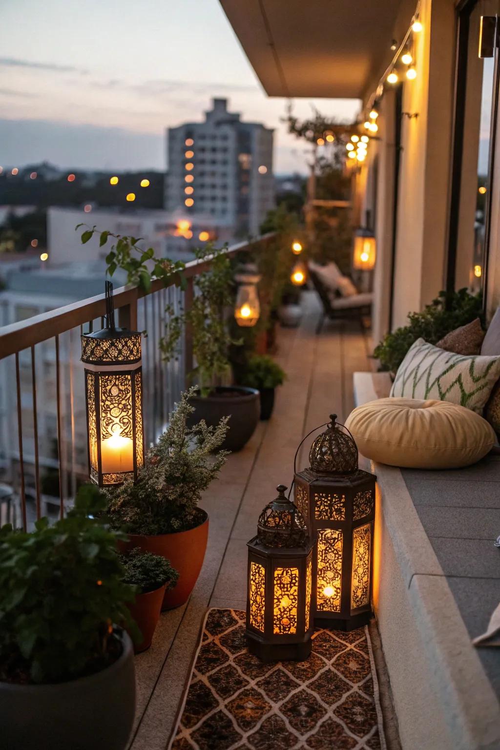 Ornamental lanterns contribute an exotic and captivating nuance to outdoor spaces.