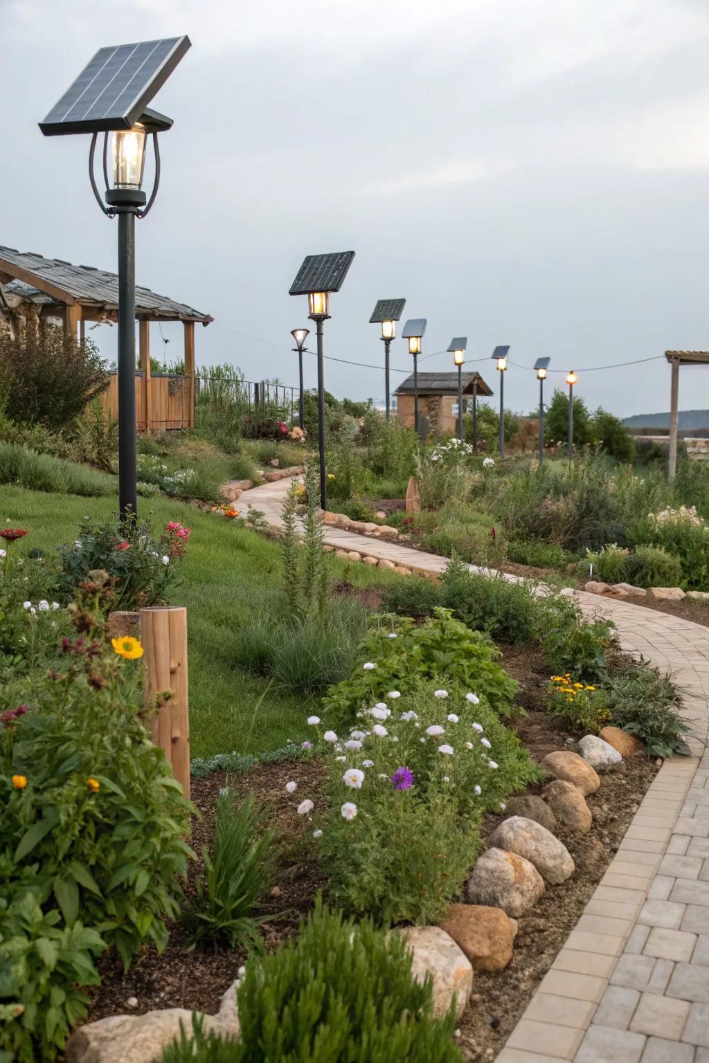 Green features enhance the beauty and sustainability of gardens.