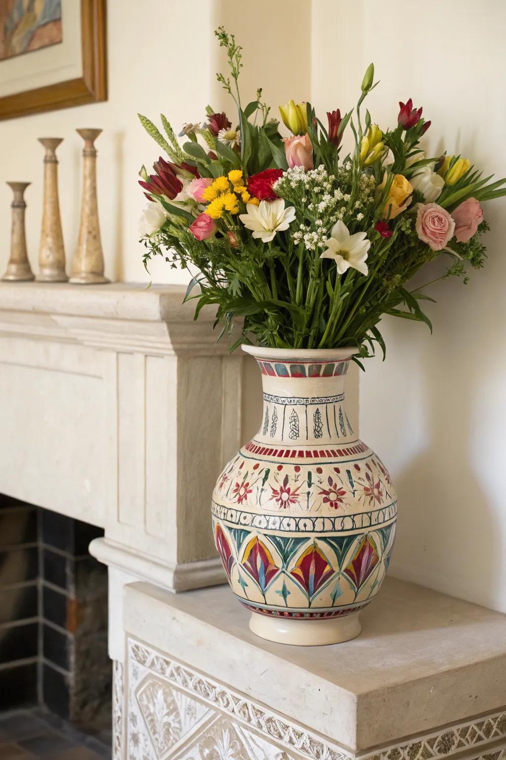 An artisanal vase adding sophistication to any space.