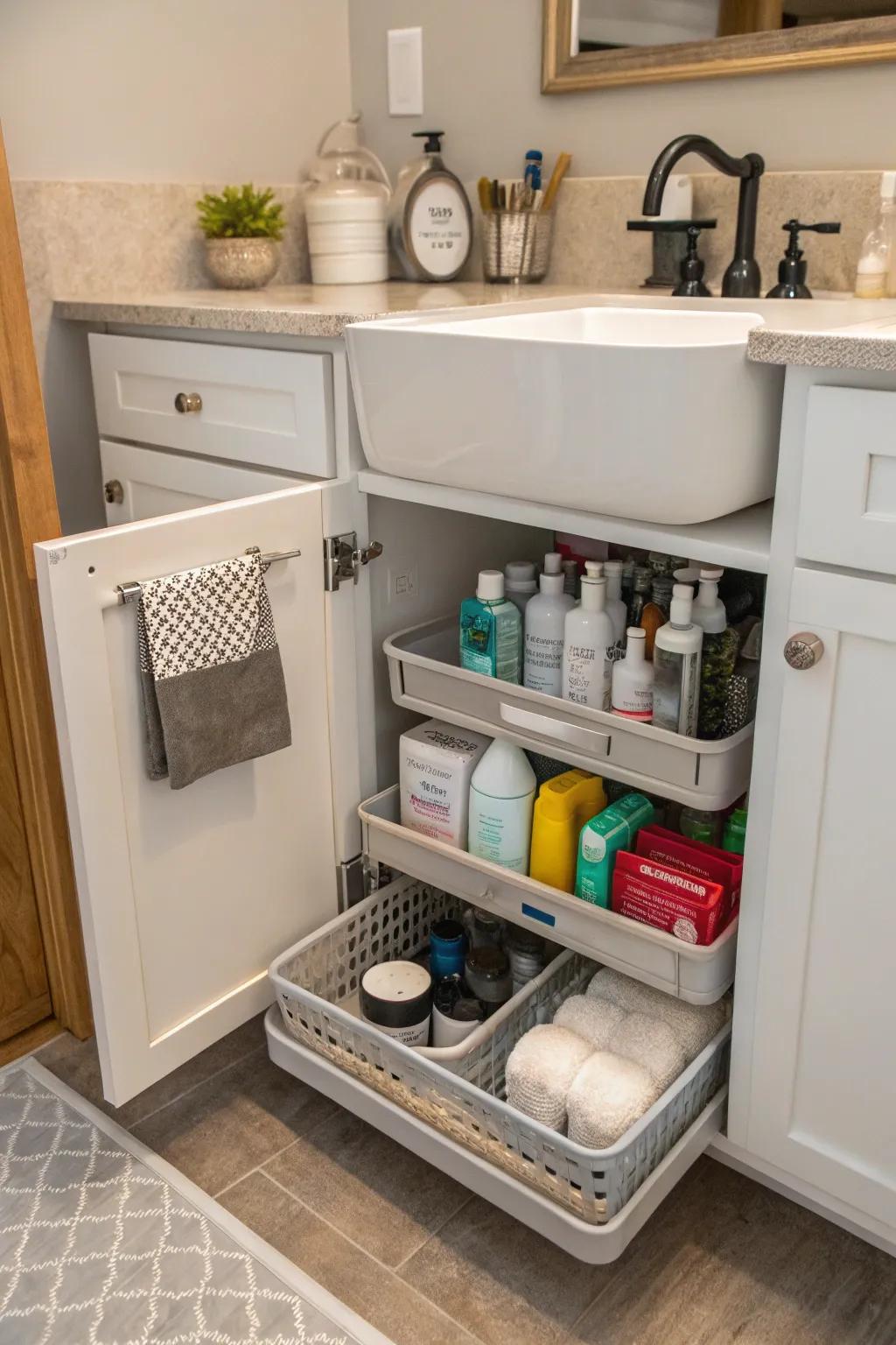 Ways to creatively store are shown by kitchen organizers that are reused.