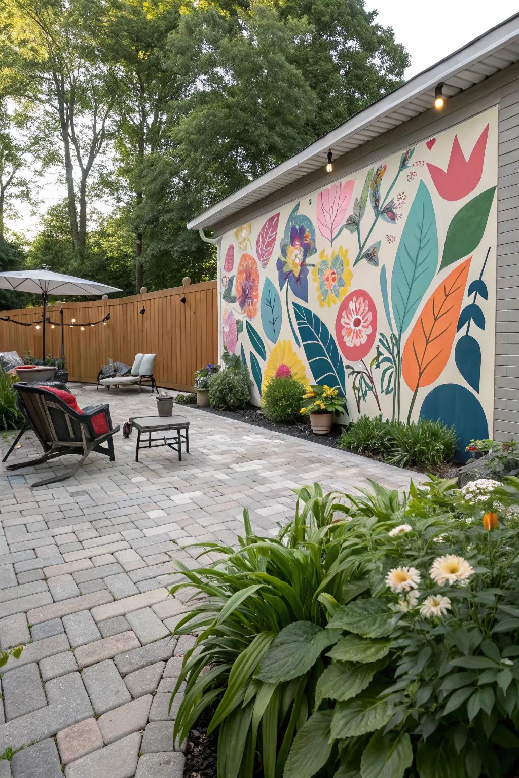 A DIY art piece makes your patio special and lively.