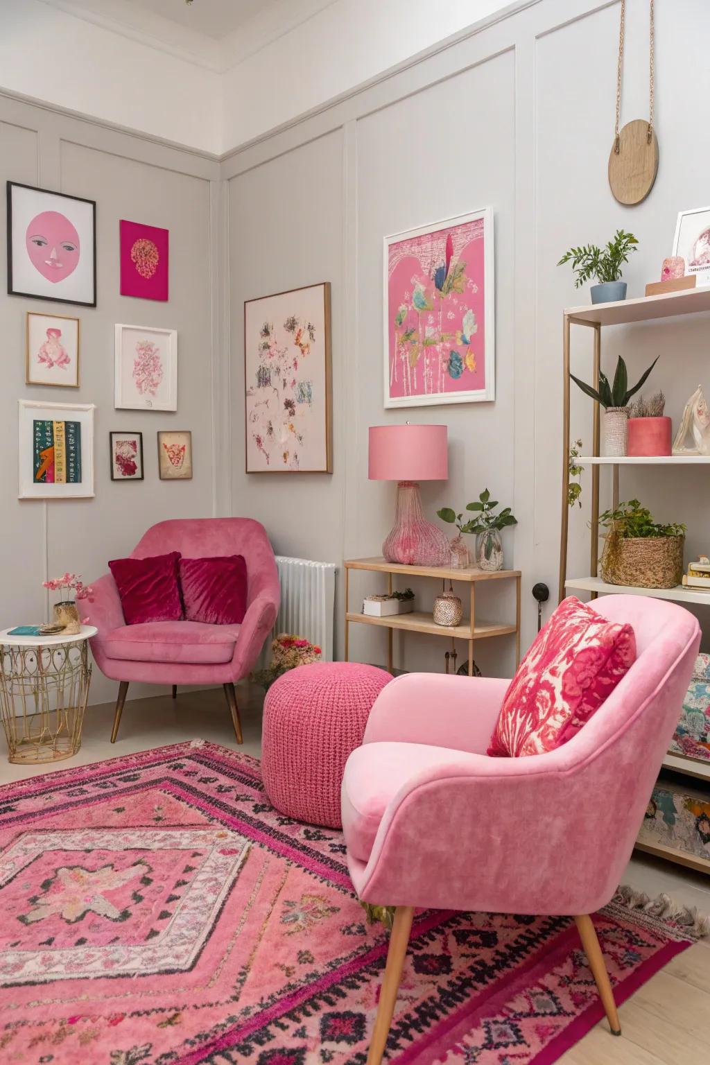 Eclectic rose decor, captivating with its unique blend of styles.