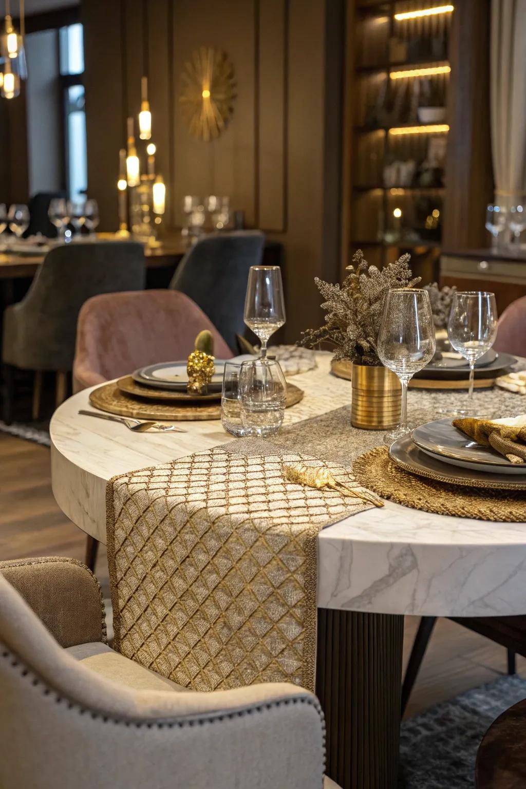 Textured weaves incorporate depth and warmth to your table.