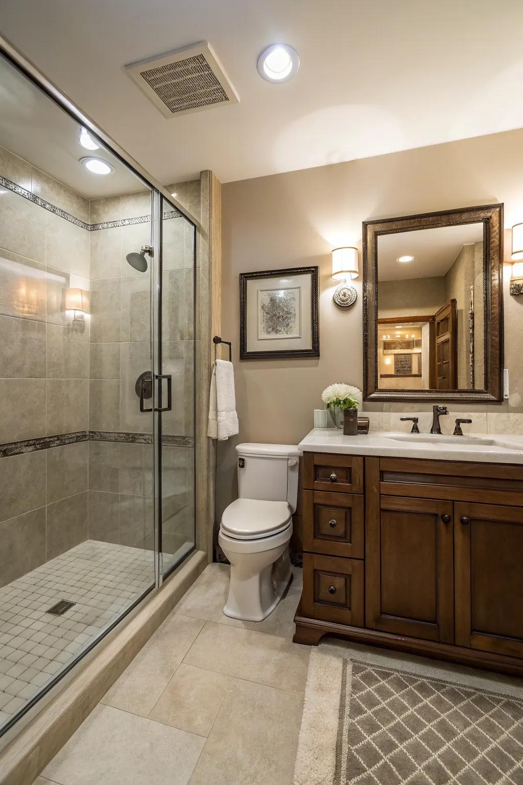 Recess showers fit snugly into small spaces, maximizing efficiency.
