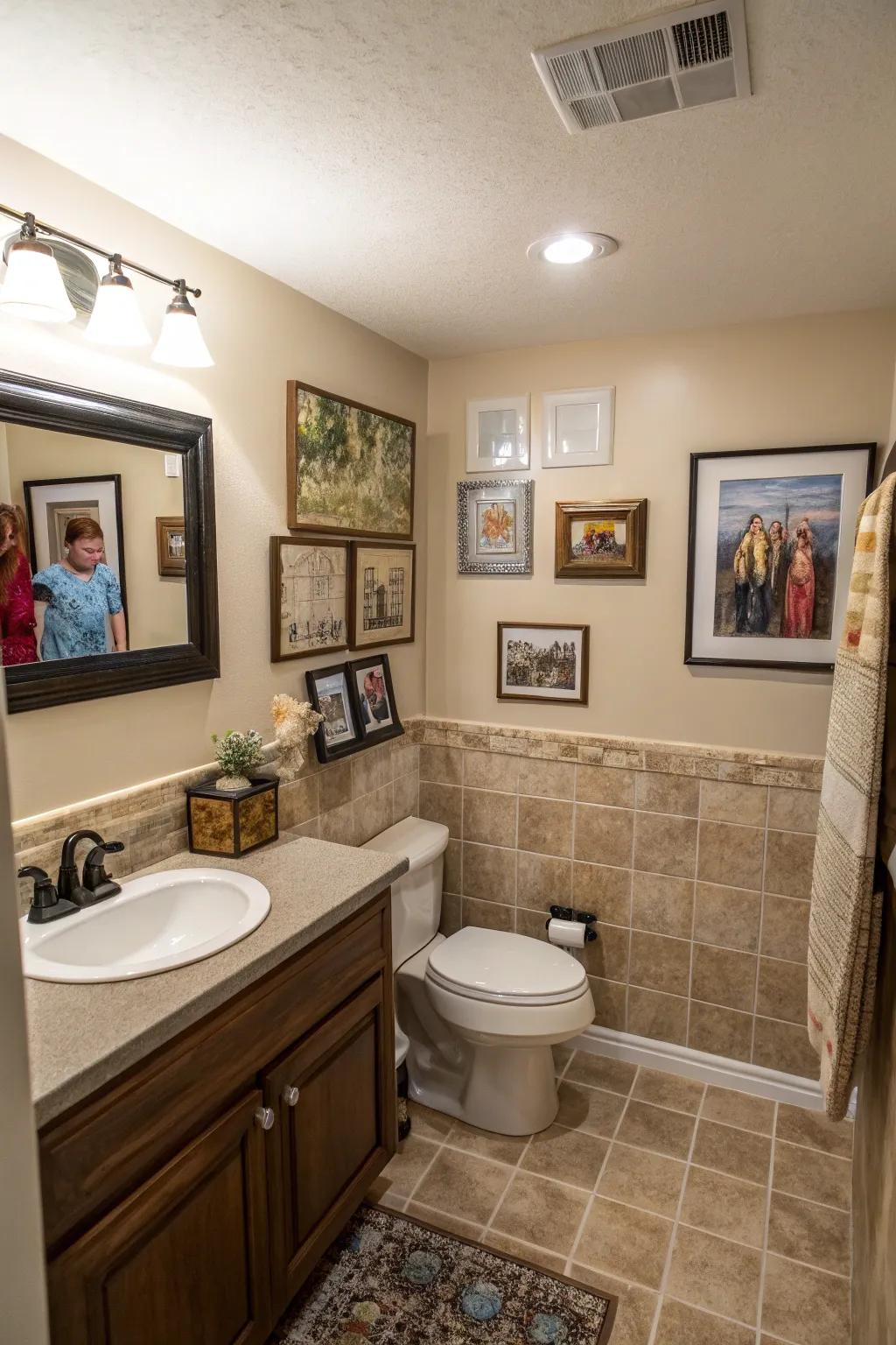 Personalize your bathroom with cherished decoration.