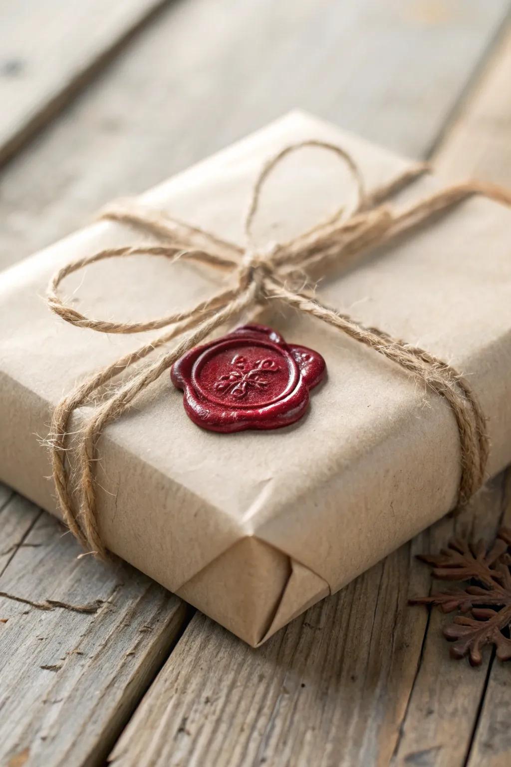 Elevate your gift wrapping through a touch of vintage elegance: Wax-Sealed String.