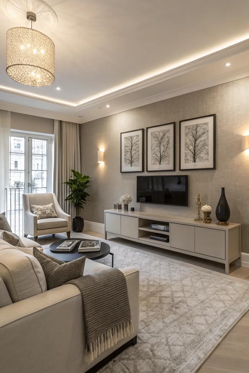 A monochrome palette is sophisticated.