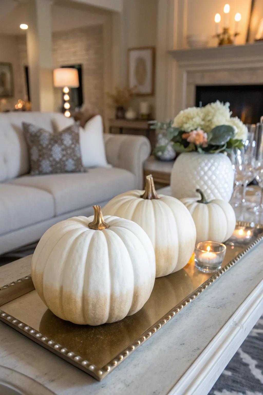 Gradient pumpkins for a dramatic and stylish impression.