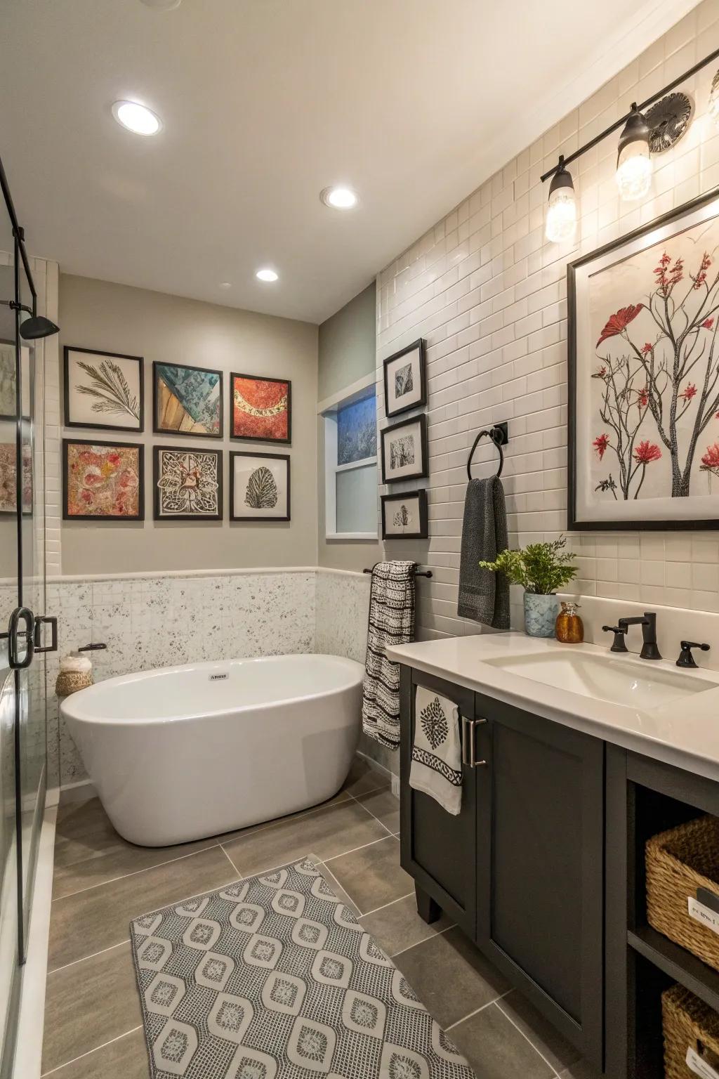 Craft and design personalizing the bathroom space.