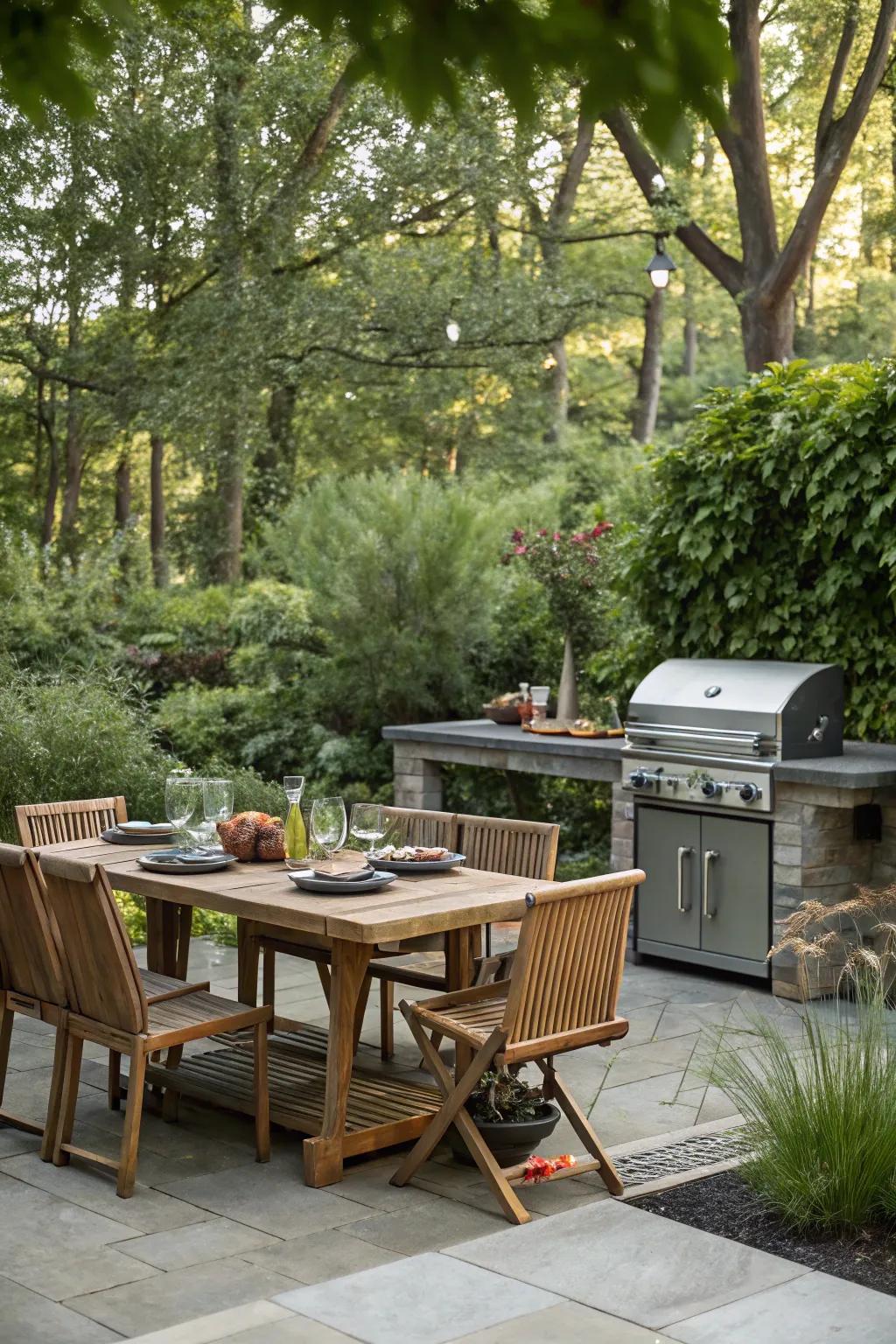An awesome outdoor cooking area for summer BBQs.