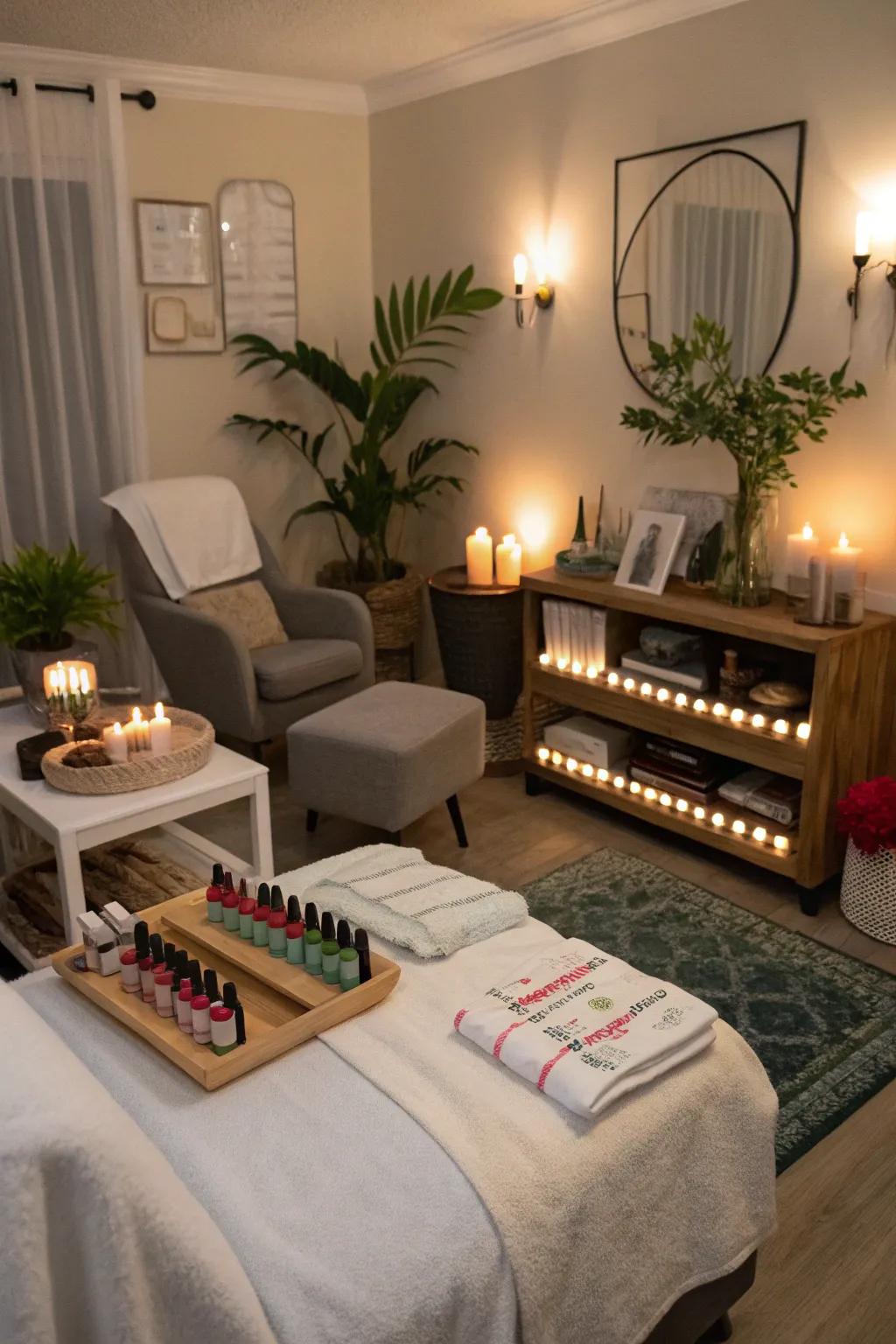 A DIY spa day arrangement for a uniquely personalized pampering experience.