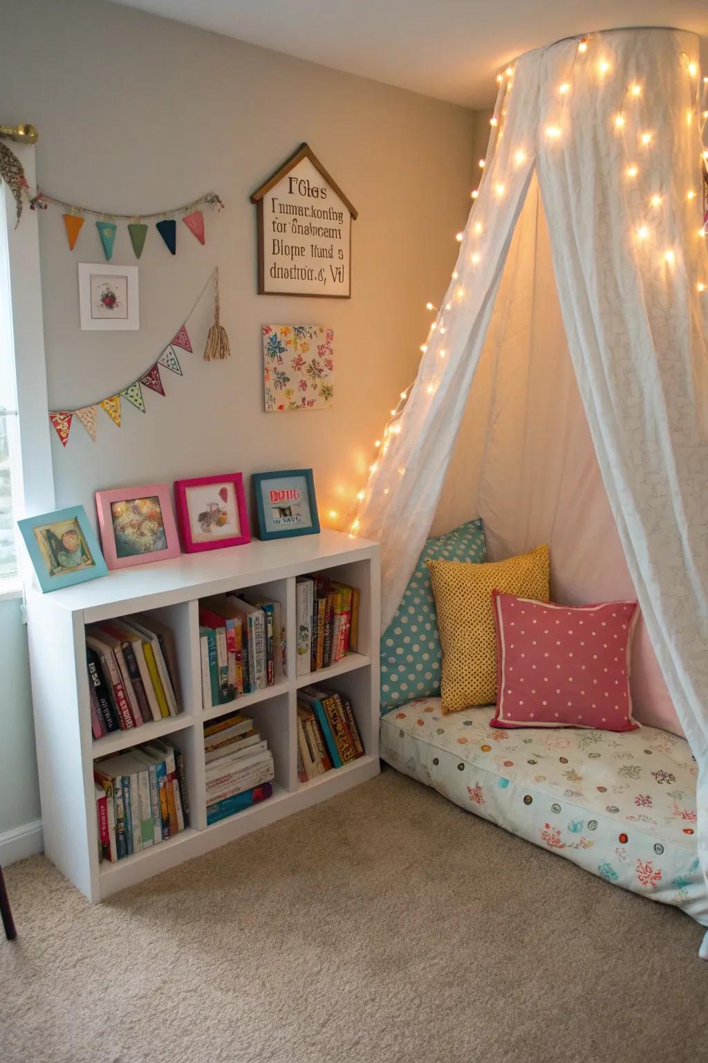 A cozy reading nook invites endless adventures through books.