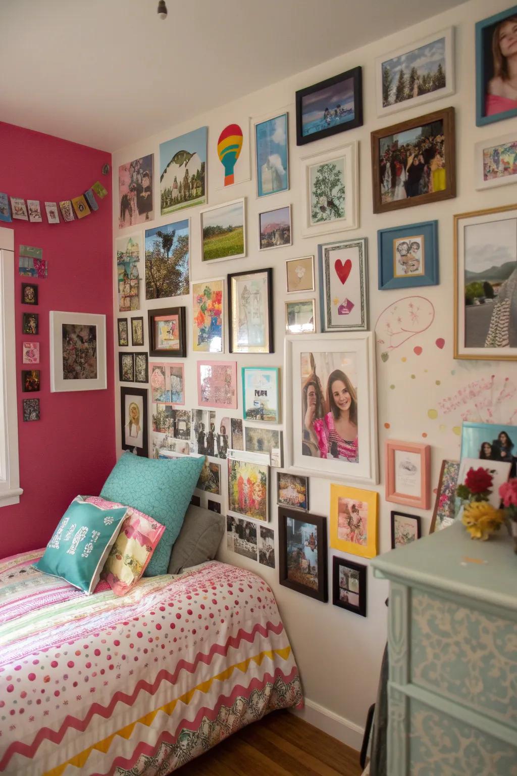 A creative display of personalized wall art reflecting individuality.