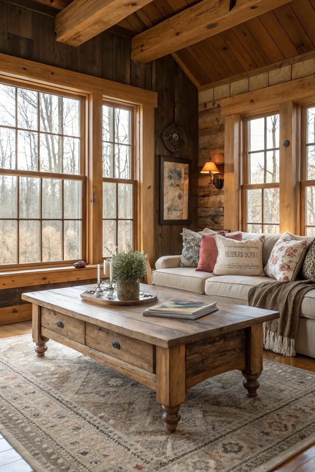 Bare lumber trim delivers warmth and appeal to every space.