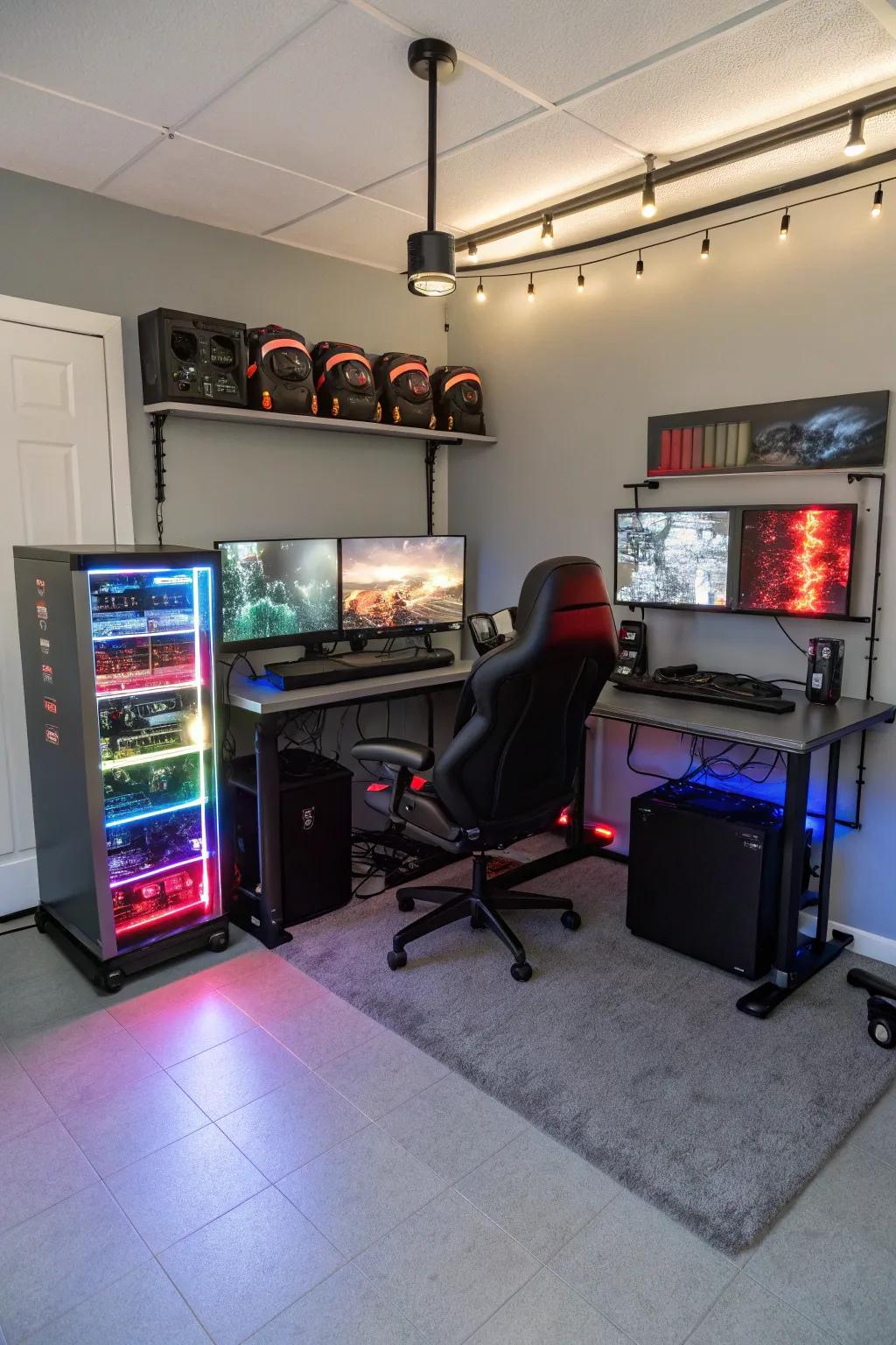 Carve out a gamer's fantasy equipped with vanguard tech and comfort nestled in your garage.