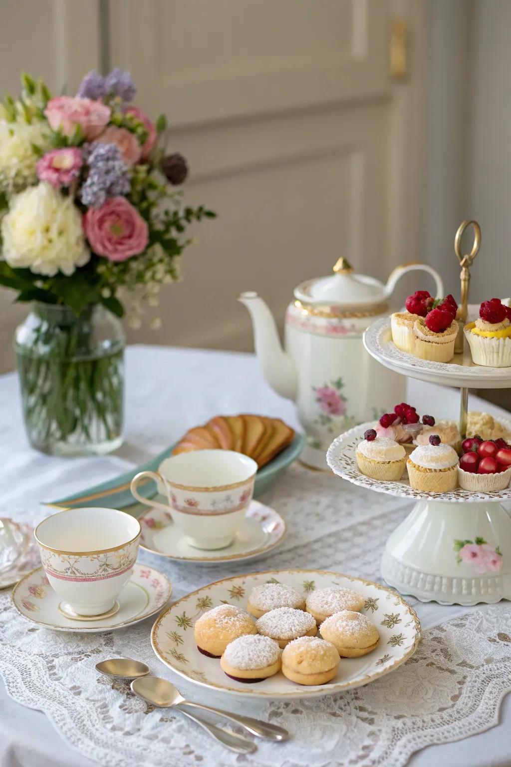 A lovely tea party arrangement for a personal celebration.