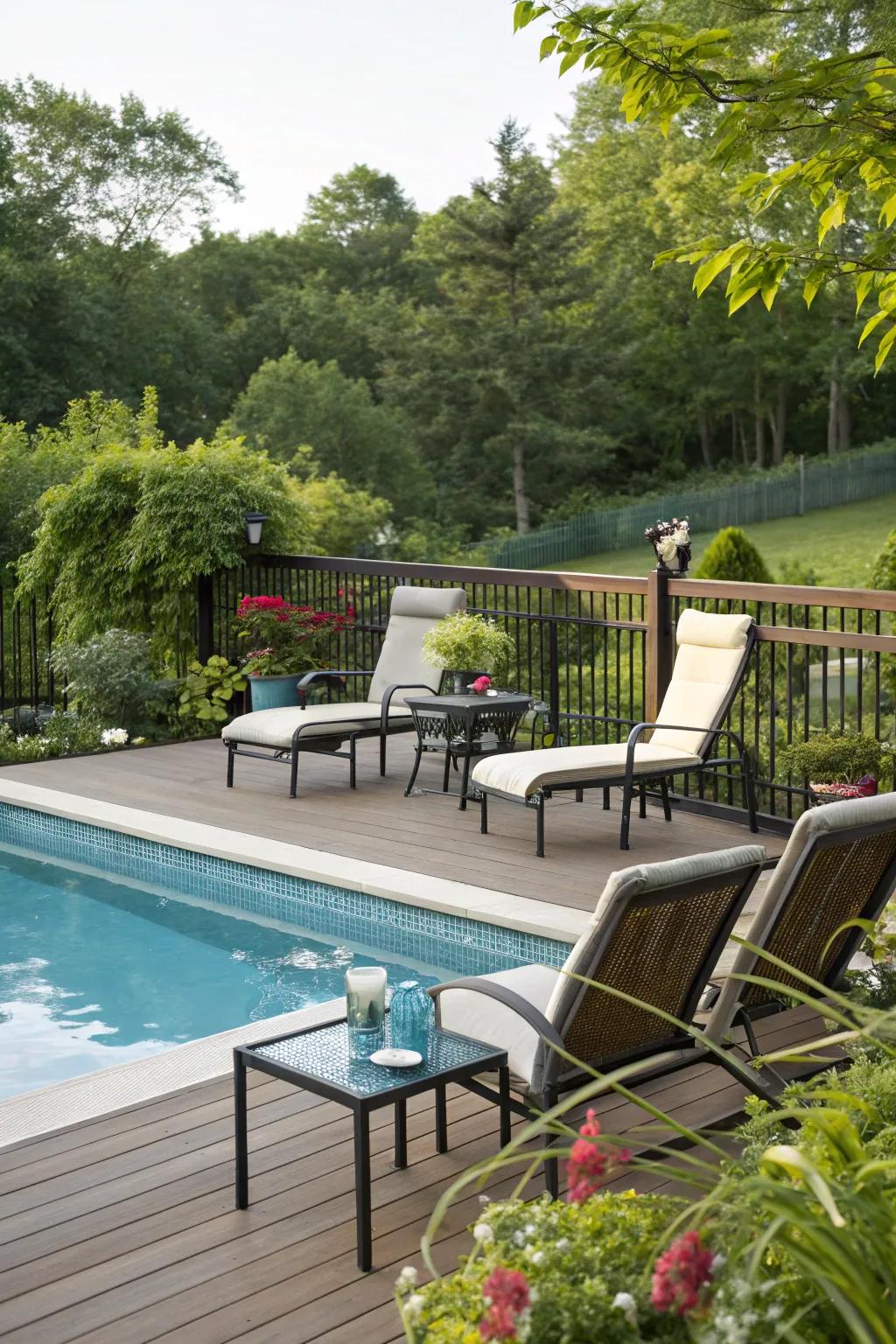 Find serenity by the pool with a well-appointed seating area.