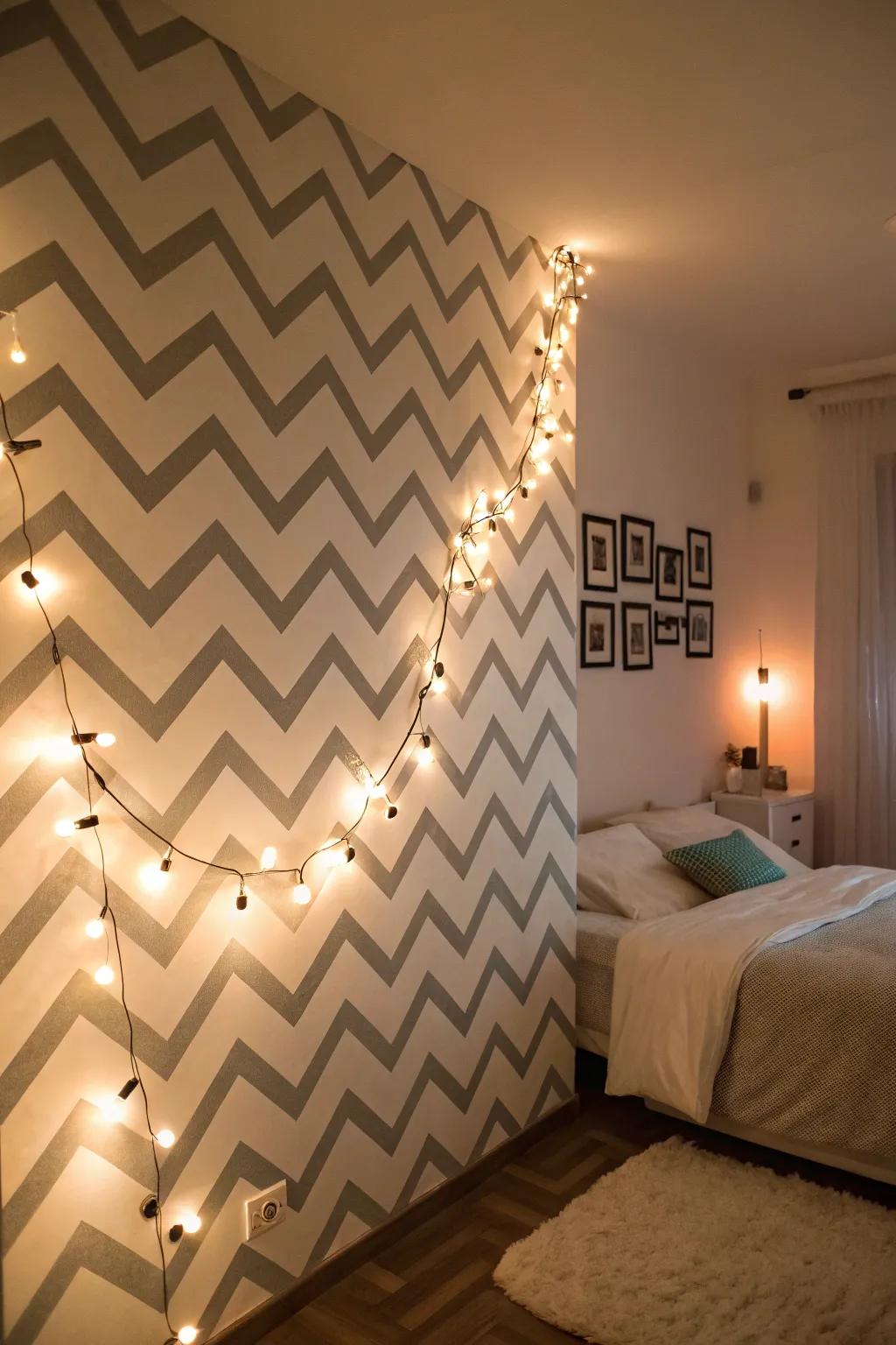 Enhance your room with a fairy light accent wall.