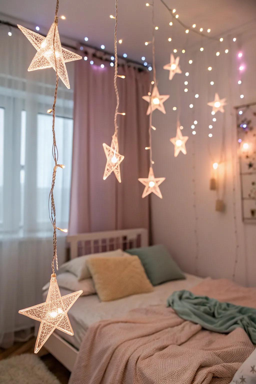 Create a celestial ambiance with starry lights