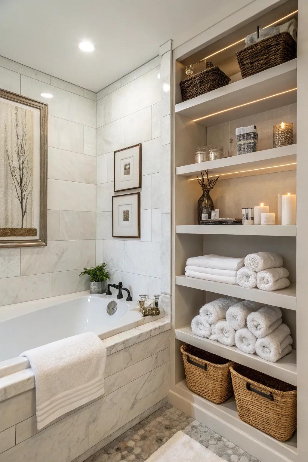 Optimize your area with efficient integrated storage niches.