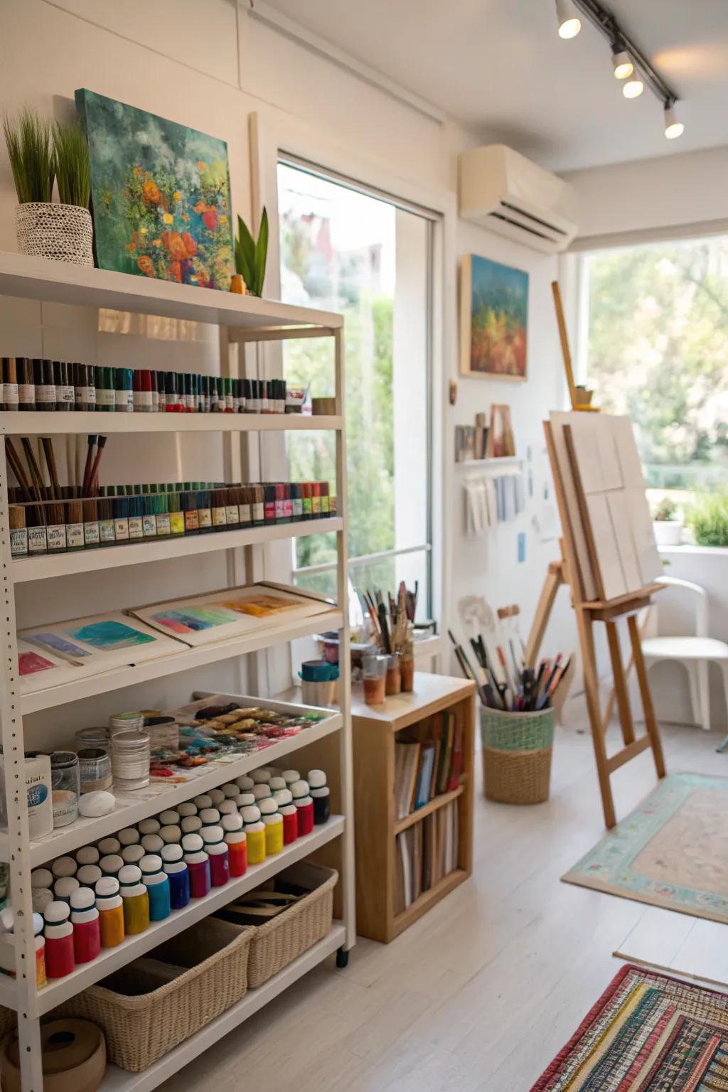 Structured shelves for a serene intellect.