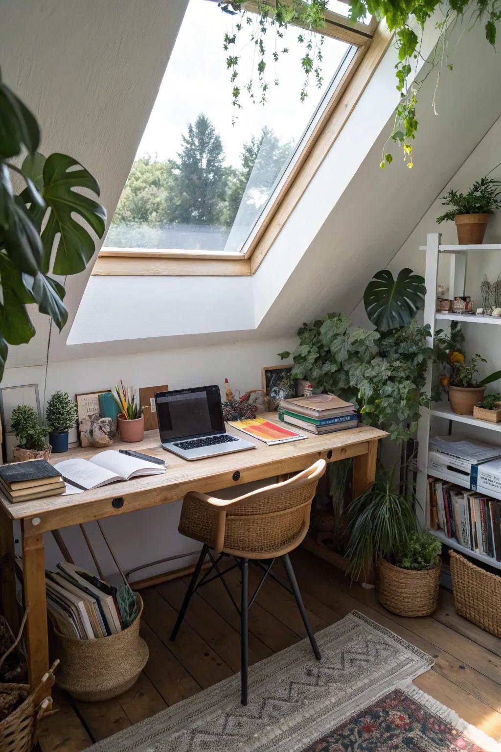 Turn your attic into a bright and productive workspace.
