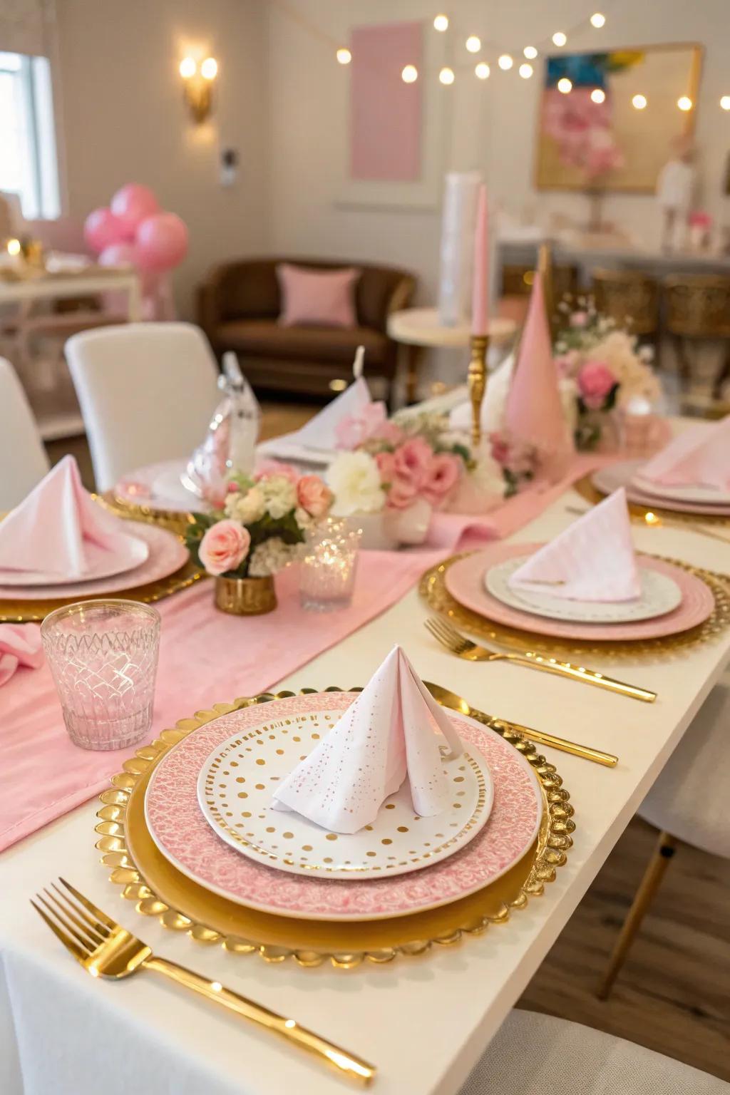 Intricate table styling achieves perfect visual harmony.