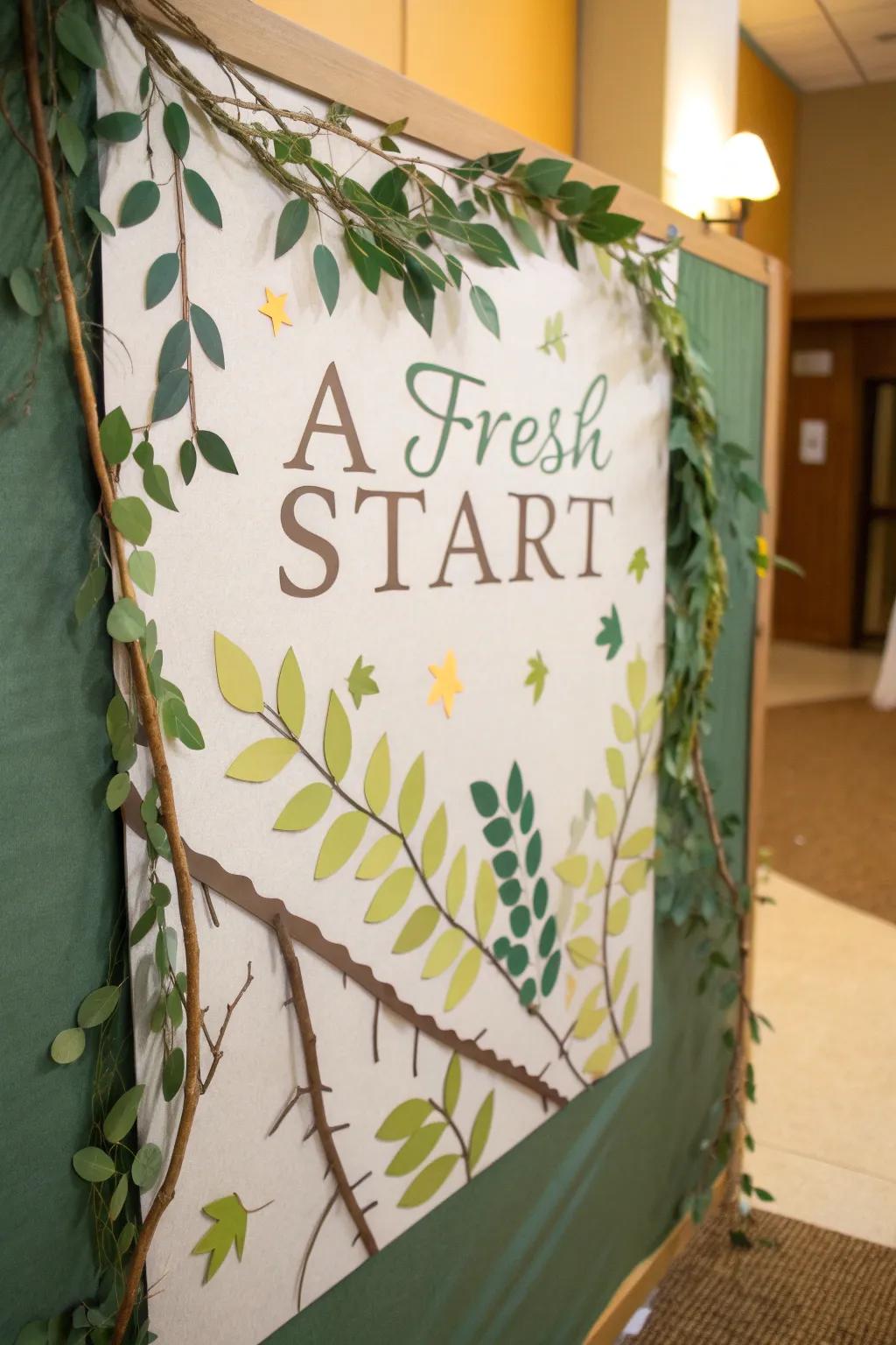 A nature-inspired bulletin board bringing a sense of serenity and renewal.